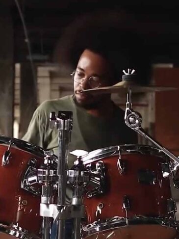 Kirby Newman playing drums